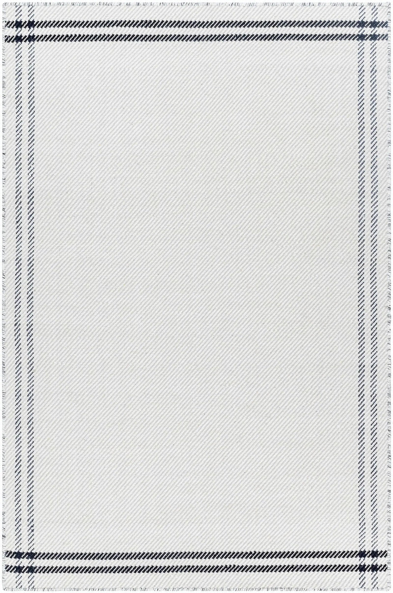 Nimue Cream & Blue Bordered Area Rug - Clearance by Boutique Rugs
