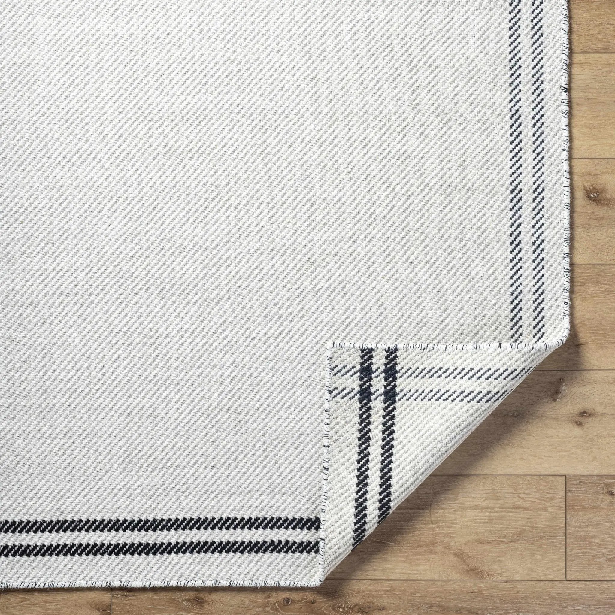 Nimue Cream & Blue Bordered Area Rug - Clearance by Boutique Rugs