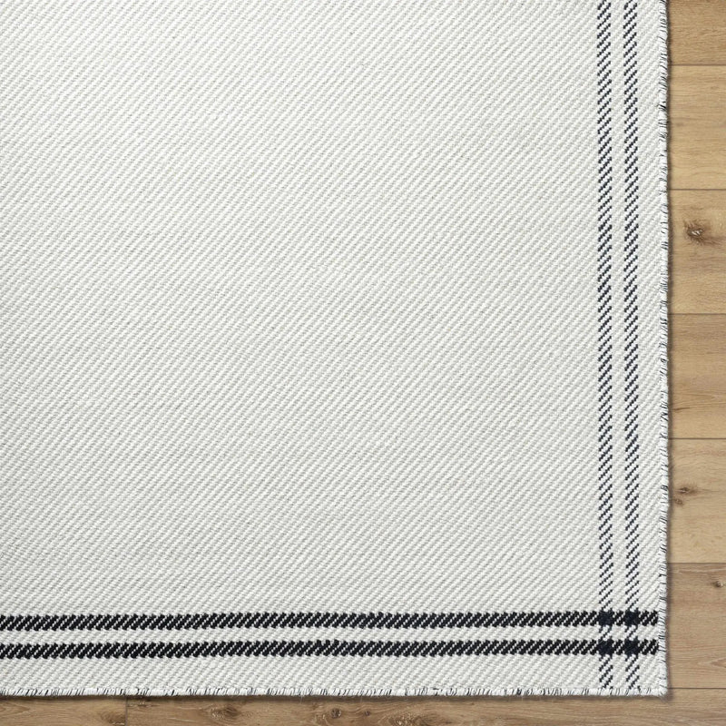 Nimue Cream & Blue Bordered Area Rug - Clearance by Boutique Rugs