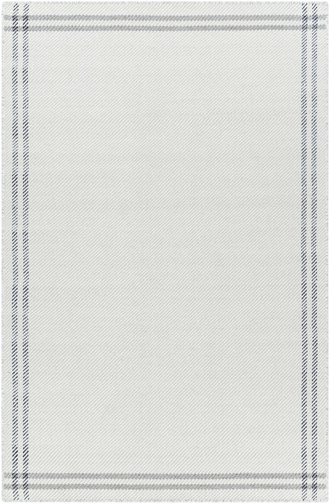 Nimue Cream & Charcoal Bordered Area Rug - Clearance by Boutique Rugs