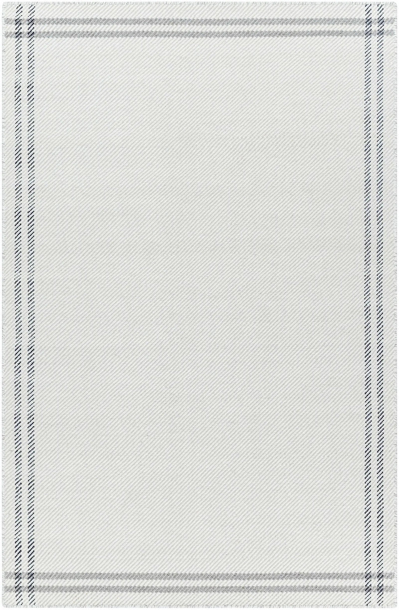 Nimue Cream & Charcoal Bordered Area Rug - Clearance by Boutique Rugs