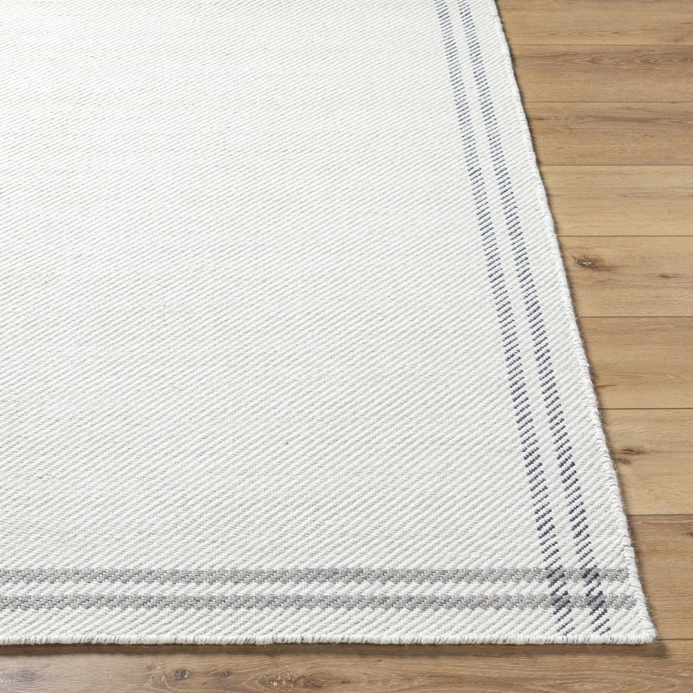Nimue Cream & Charcoal Bordered Area Rug - Clearance by Boutique Rugs