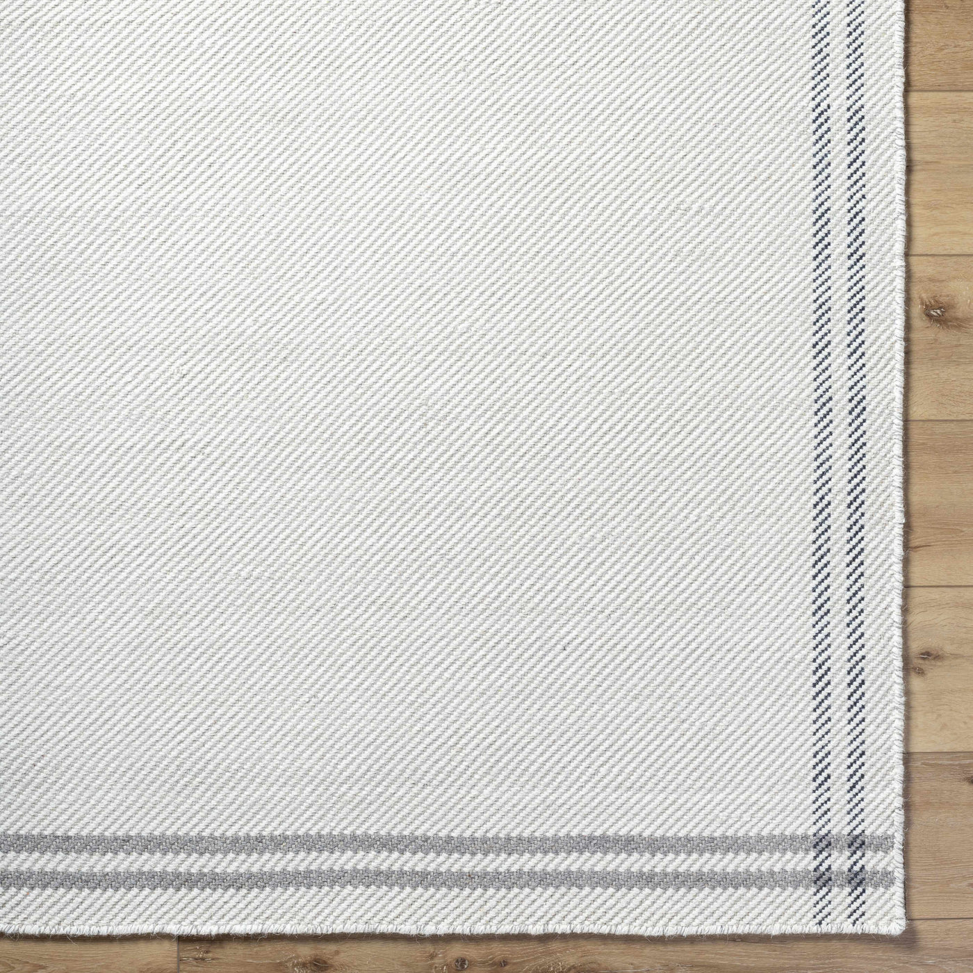 Nimue Cream & Charcoal Bordered Area Rug - Clearance by Boutique Rugs