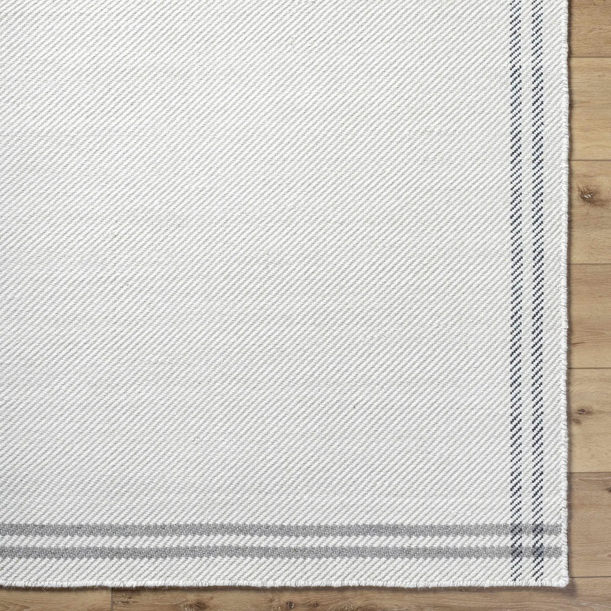 Nimue Cream & Charcoal Bordered Area Rug - Clearance by Boutique Rugs