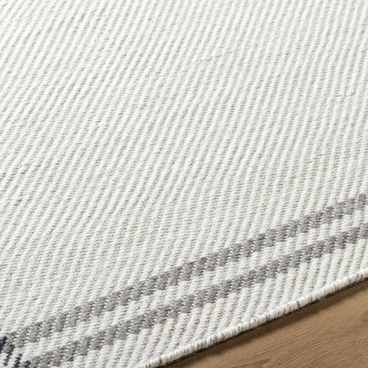 Nimue Cream & Charcoal Bordered Area Rug - Clearance by Boutique Rugs