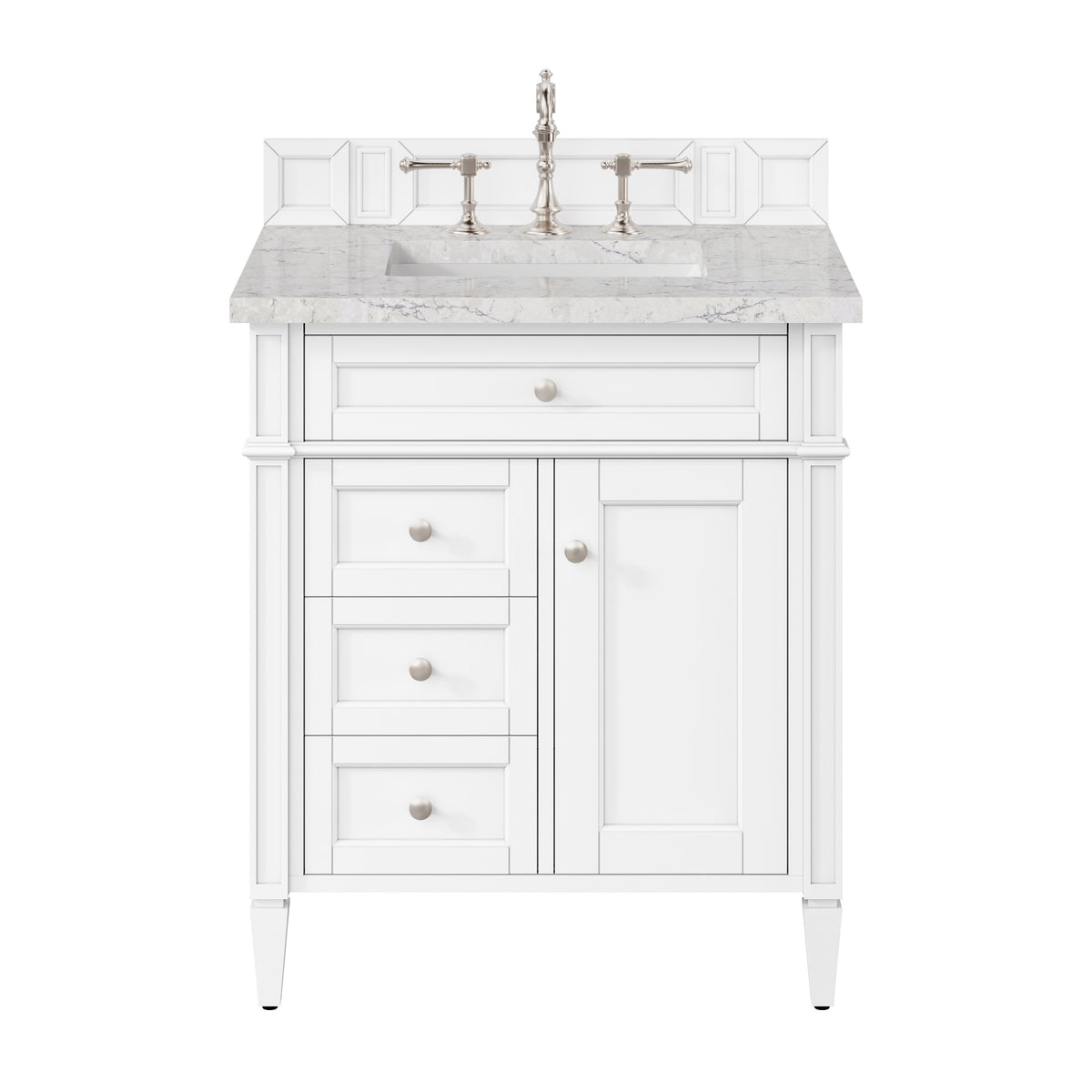 James Martin Brittany 30" Single Bathroom Vanity, Bright White, view 32
