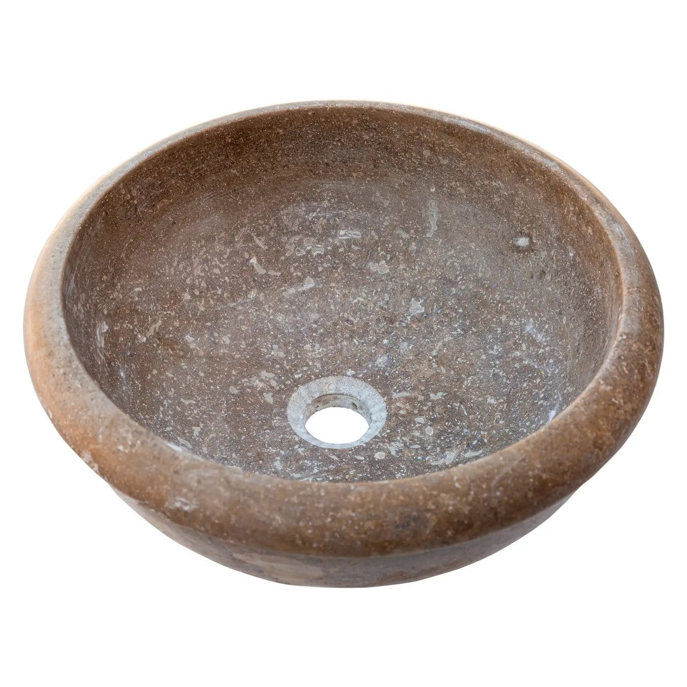 Noce Brown Turkish Travertine Natural Stone Drop-in Sink - Handcrafted Honed and Filled by GobekDesign