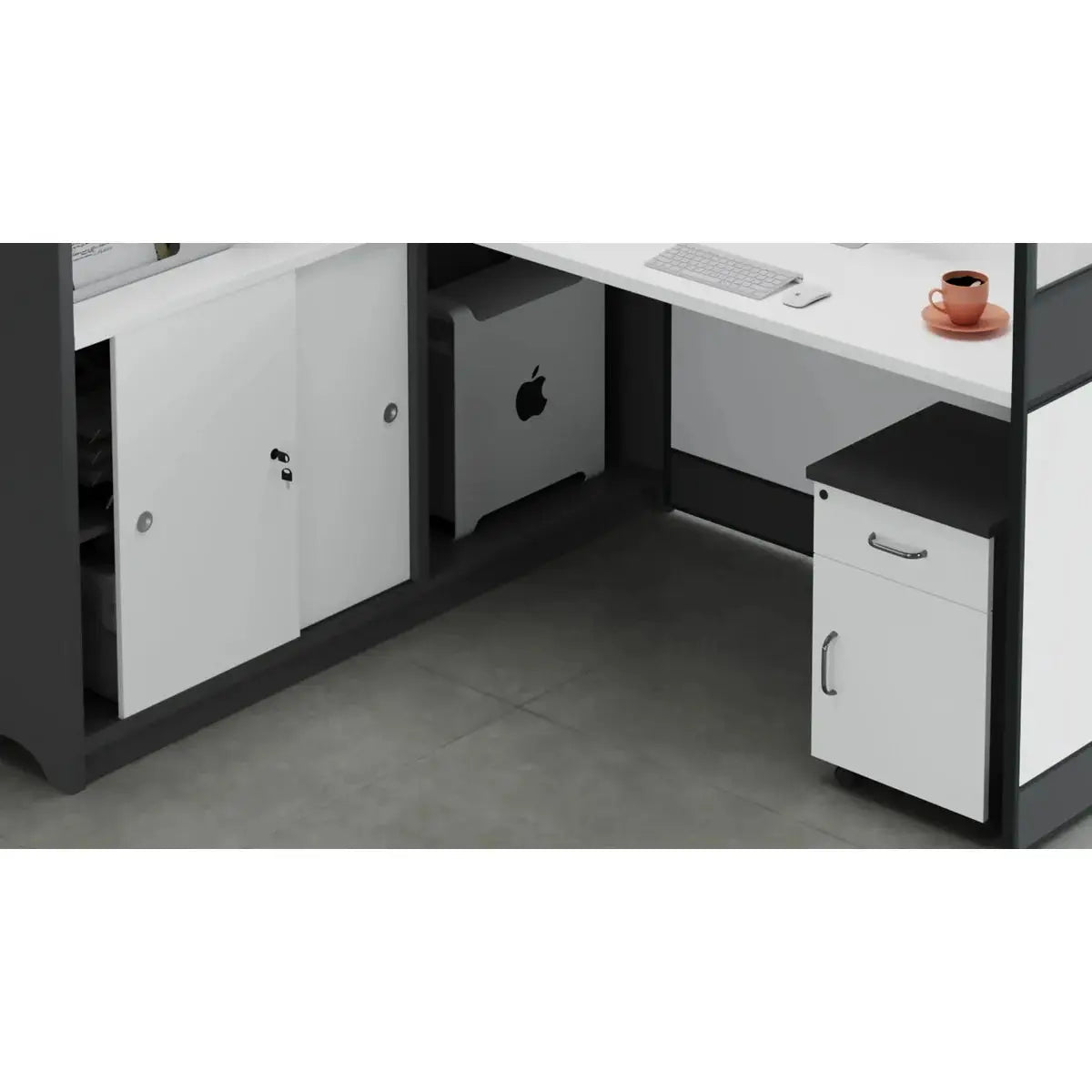 Norven · L-Shaped Cubicle Office Workstation by Arc Grove