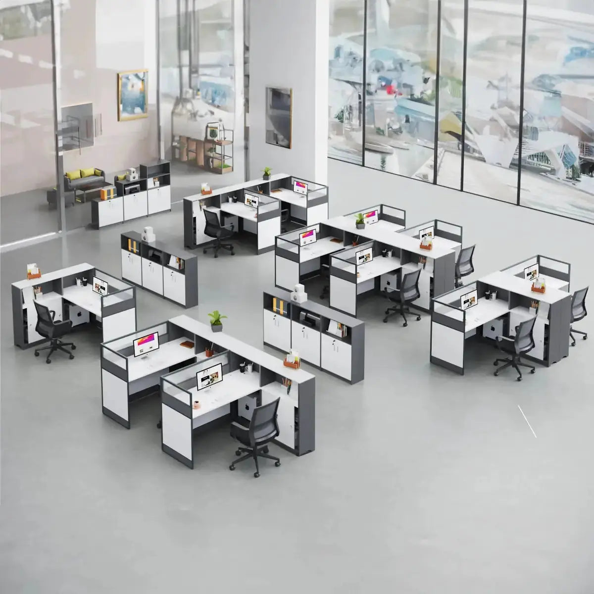 Norven · L-Shaped Cubicle Office Workstation by Arc Grove