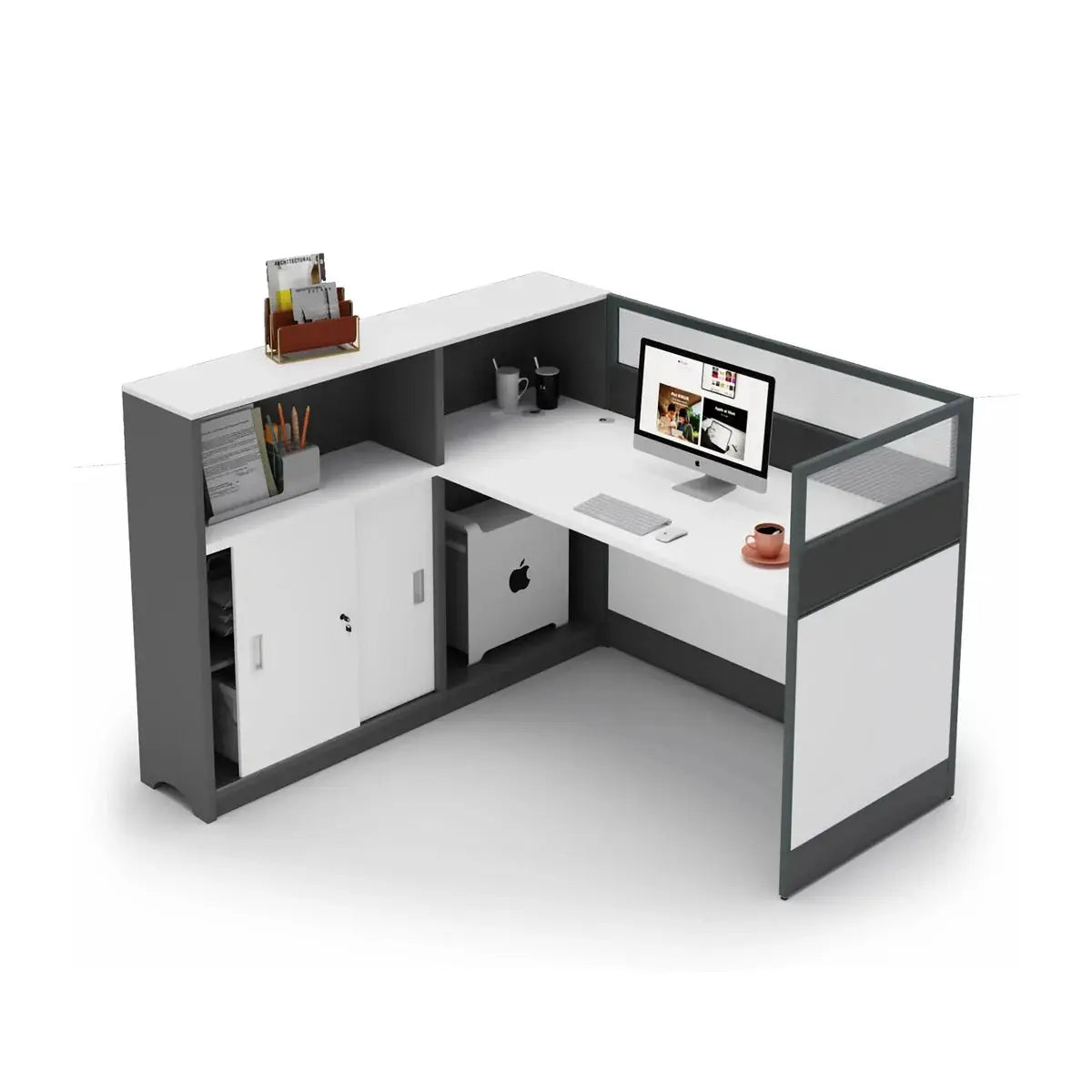Norven · L-Shaped Cubicle Office Workstation by Arc Grove