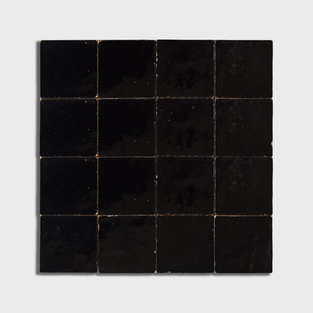 Noir Glossy Zellige Mosaics 12x12 Zellige Glossy 12x12 Mosaics