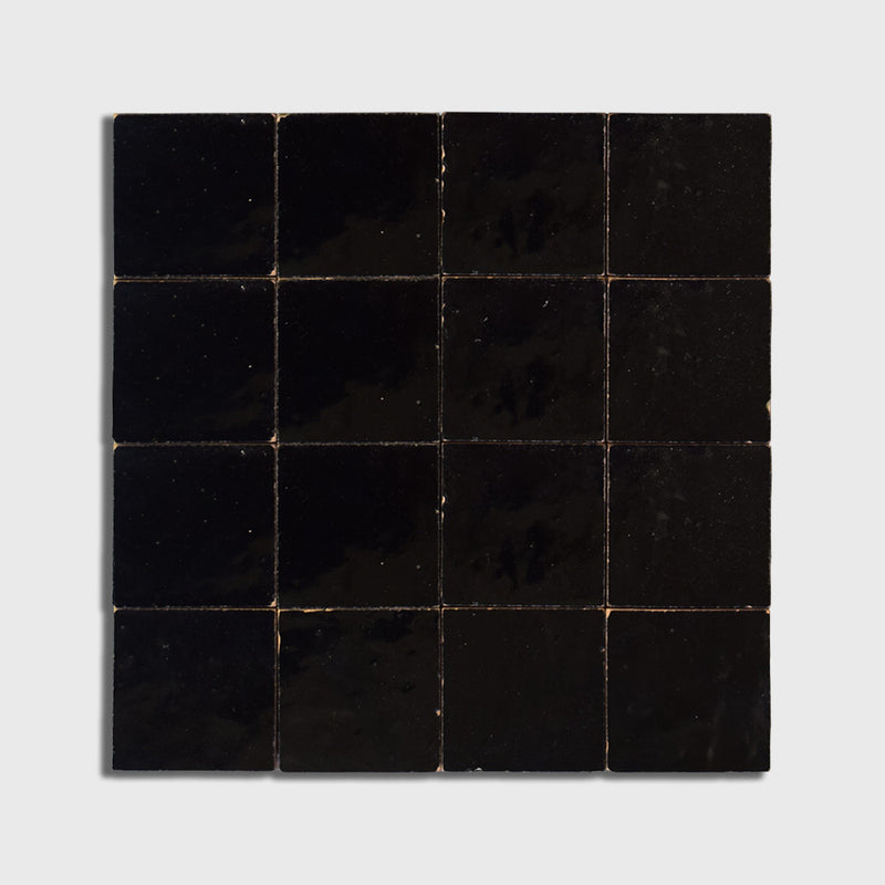 Noir Glossy Zellige Mosaics 12x12 Zellige Glossy 12x12 Mosaics