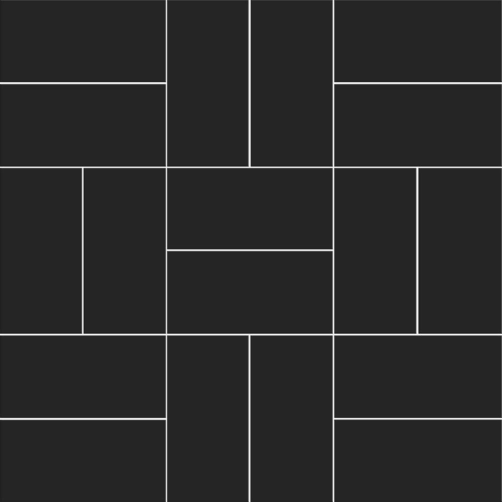 Noir Matte Crosshatch Ceramic Mosaics 12x12 Ceramic Matte 12x12 Mosaics