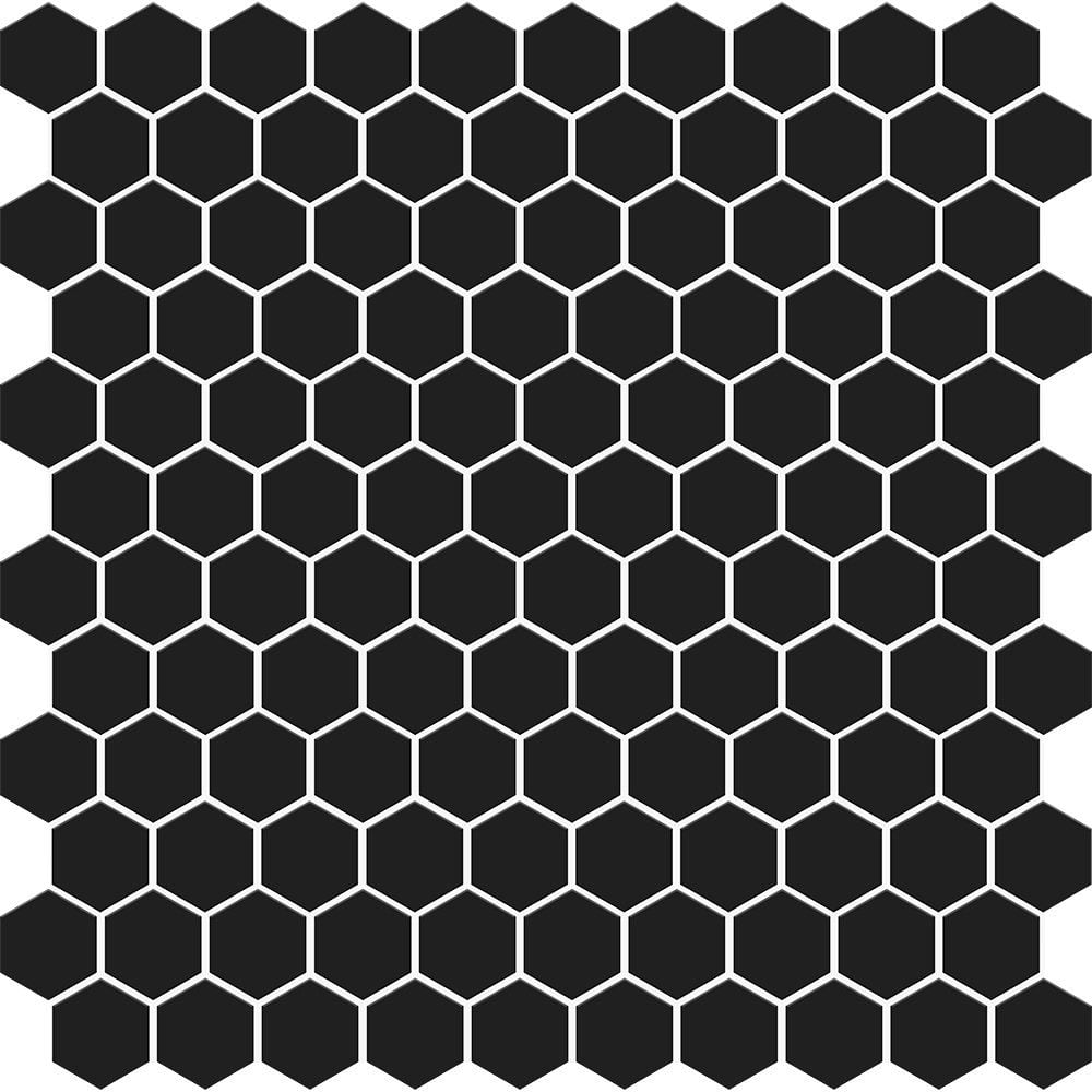 Noir Matte Hexagon Ceramic Mosaics 12x12 Ceramic Matte 12x12 Mosaics — 3