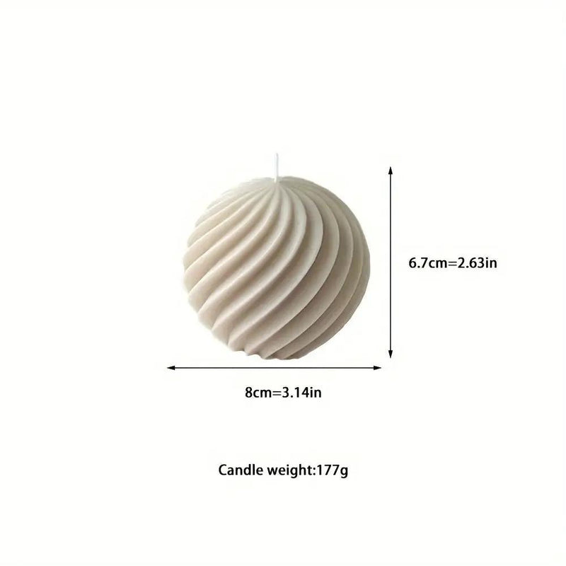 Nordic Glass Wave Ball Candles in Minimalist Style by House Of Avana
