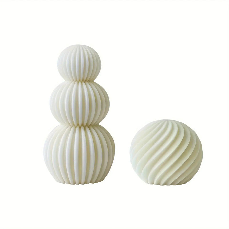 Nordic Glass Wave Ball Candles in Minimalist Style by House Of Avana