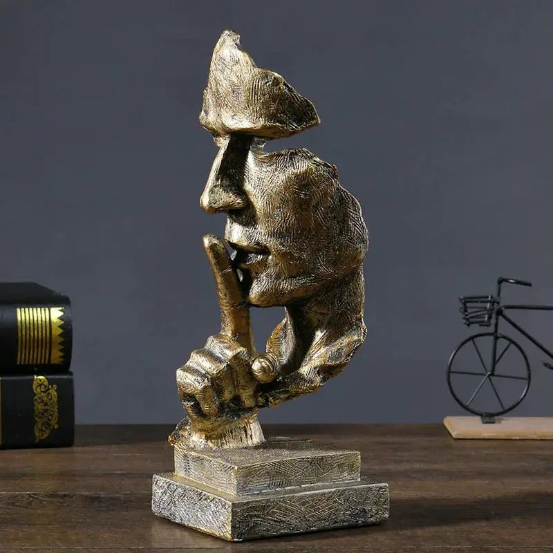 Modern Abstract Silence Face Sculpture for Contemporary Home Decor by House Of Avana