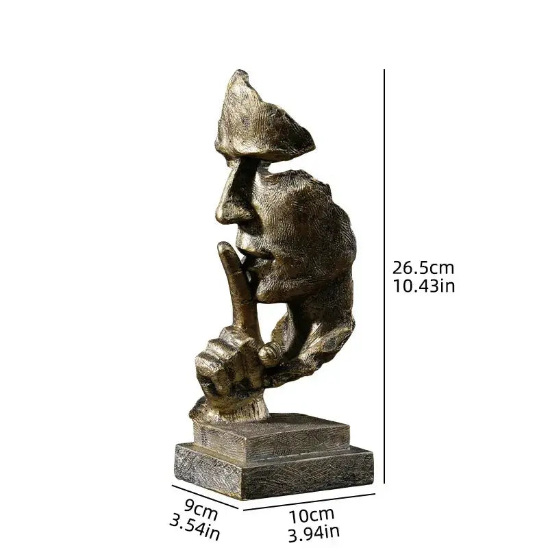 Modern Abstract Silence Face Sculpture for Contemporary Home Decor by House Of Avana