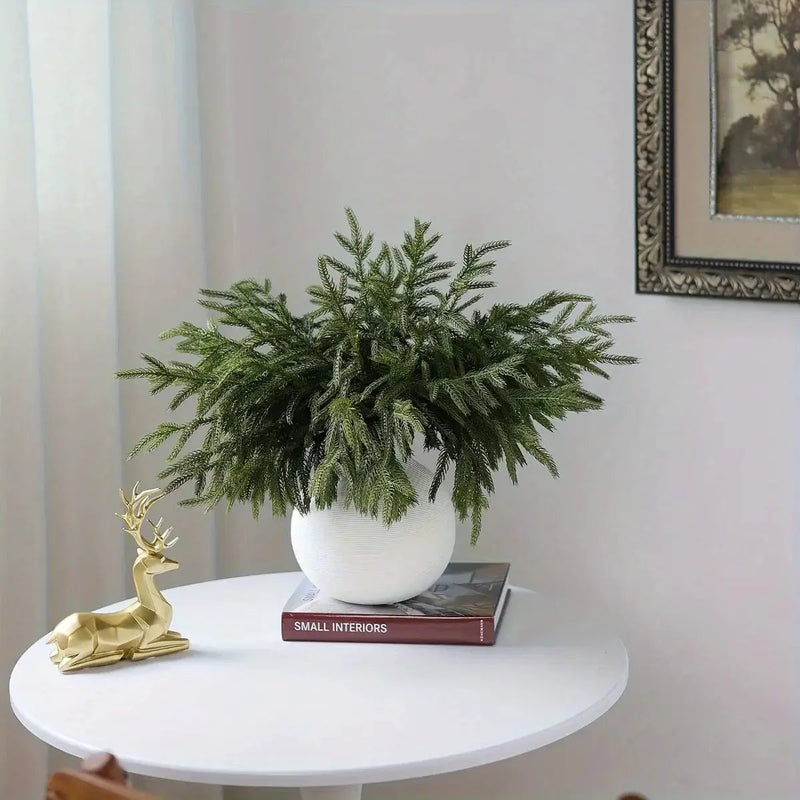 Norfolk Pine Branches, Artificial Evergreen Stems, UV-Resistant, 45.72cm by House Of Avana