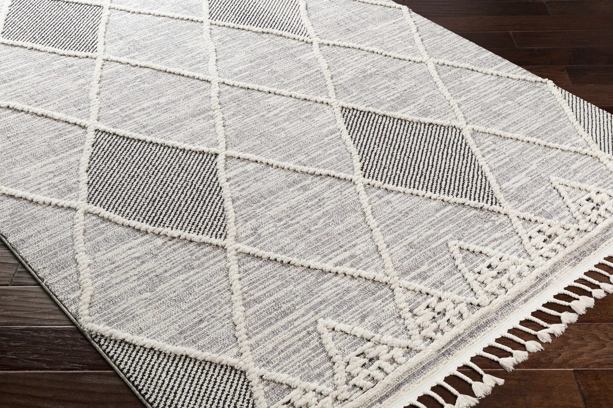 Norvelt High/Low Pile Rug with Tassels by Boutique Rugs