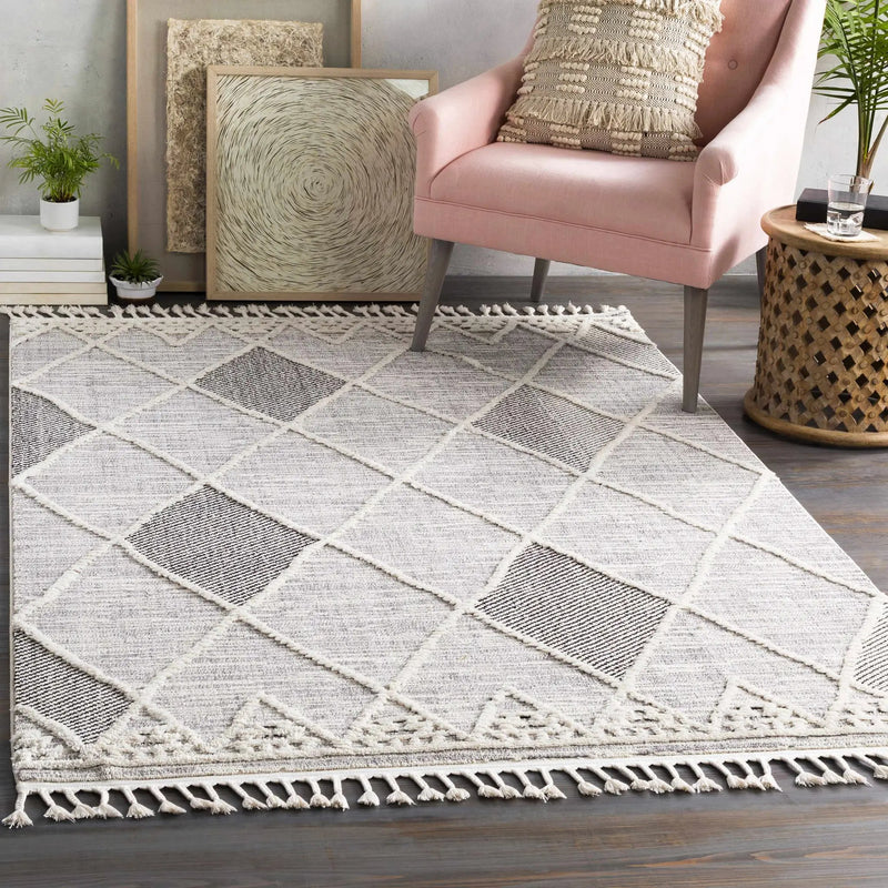 Norvelt High/Low Pile Rug with Tassels by Boutique Rugs