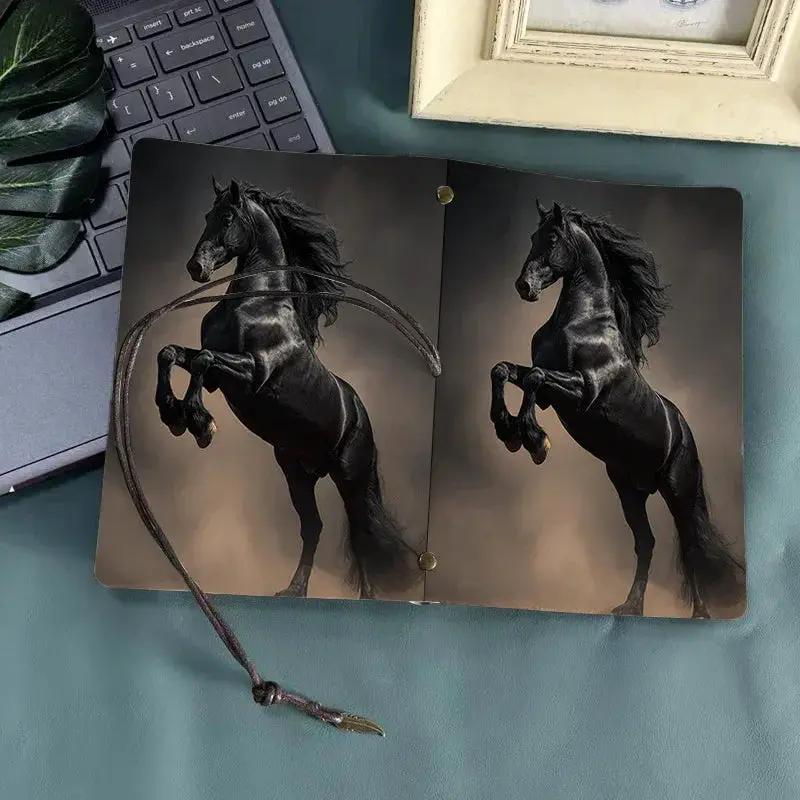 Notebook - Black Horse Pattern Small by House Of Avana