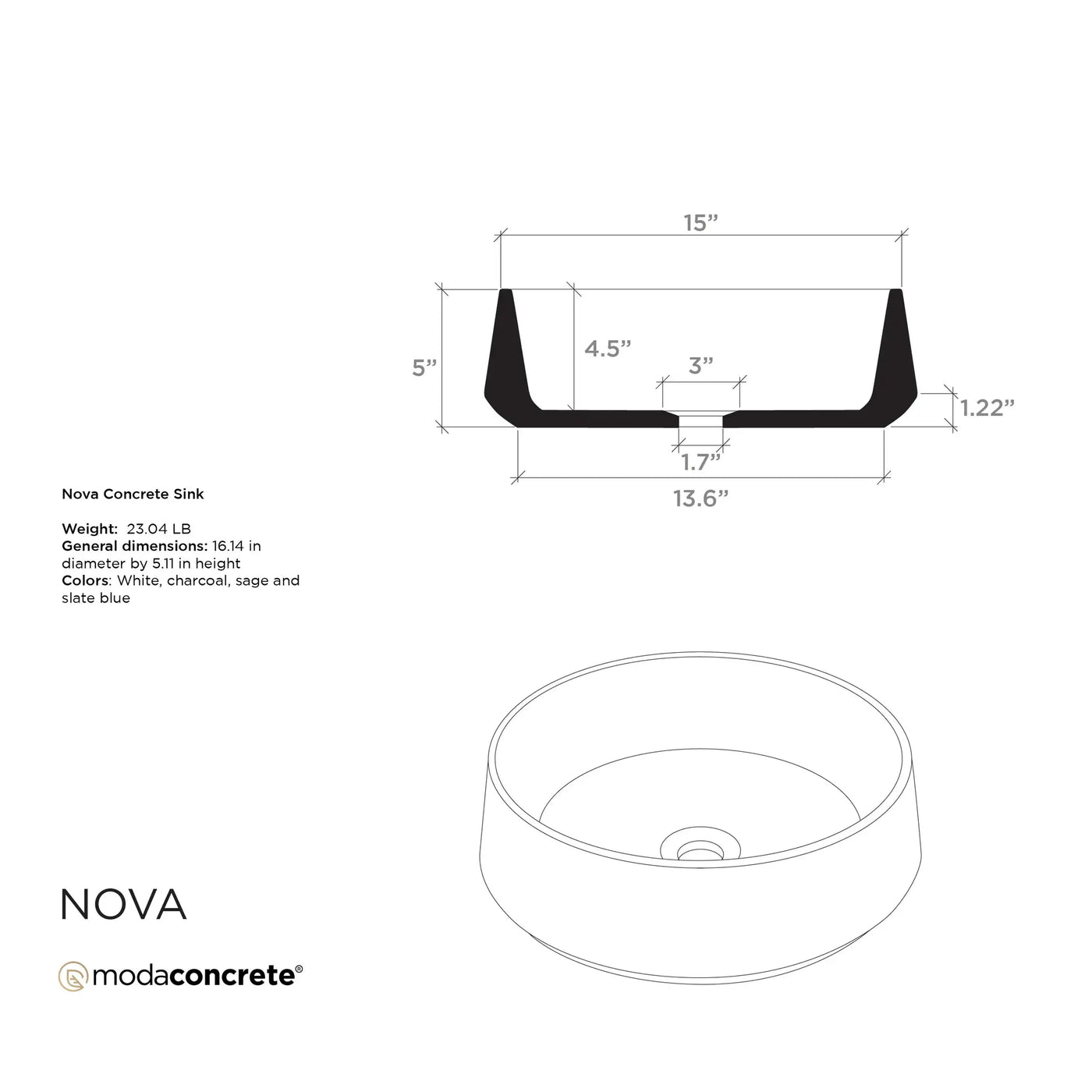Nova Concrete Sink by ModaConcrete - Direct source for architectural and precast concrete