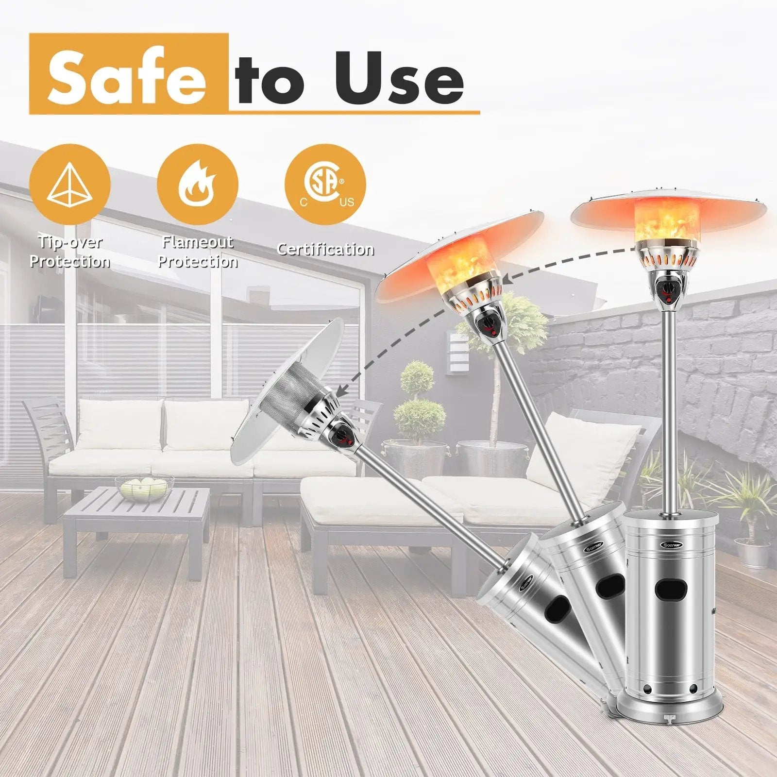 48000 BTU Patio Heater with Simple Ignition System by DirectDeals