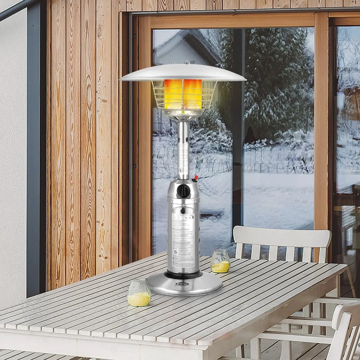 11 000 BTU Portable Tabletop Propane Patio Standing Heater by DirectDeals