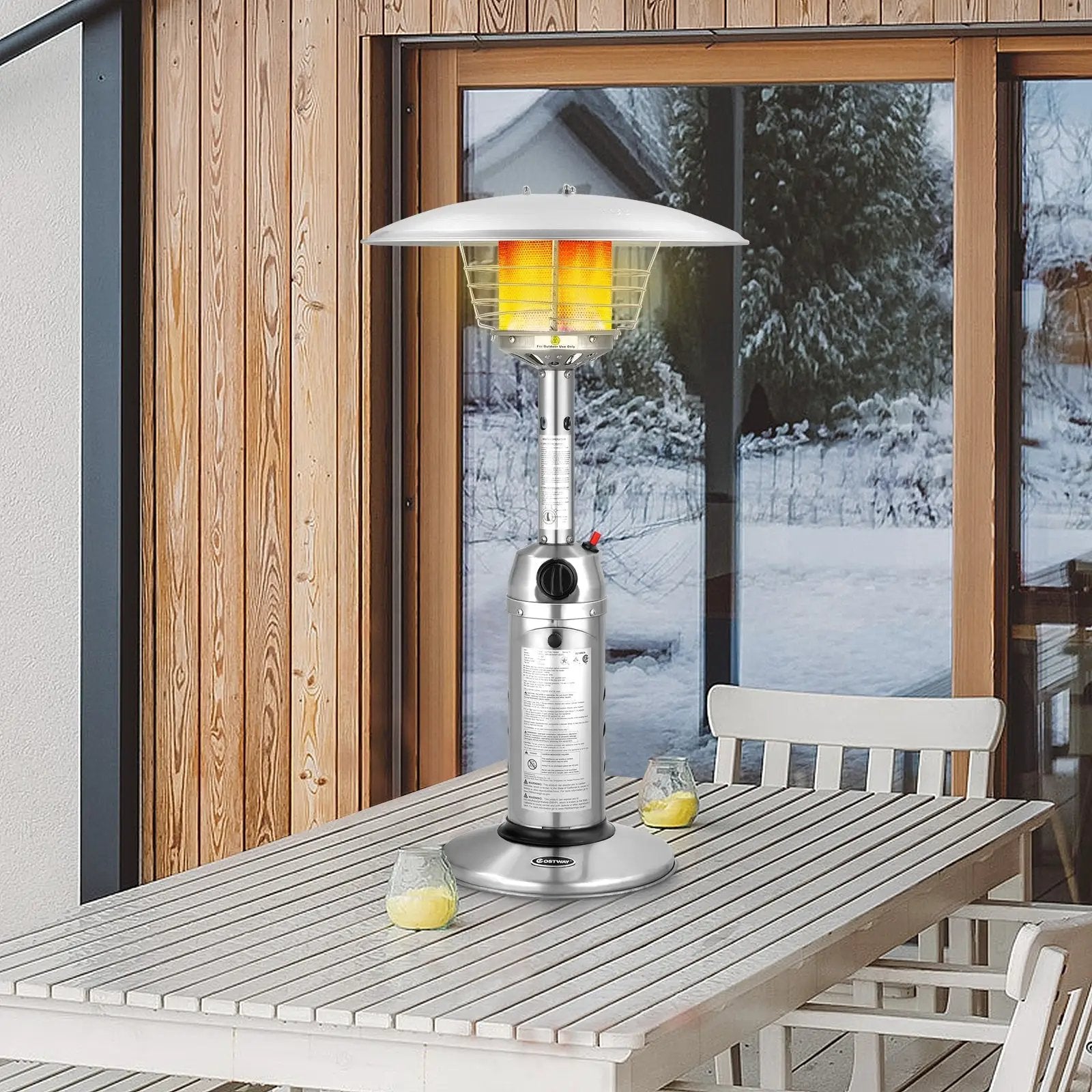 11 000 BTU Portable Tabletop Propane Patio Standing Heater by DirectDeals