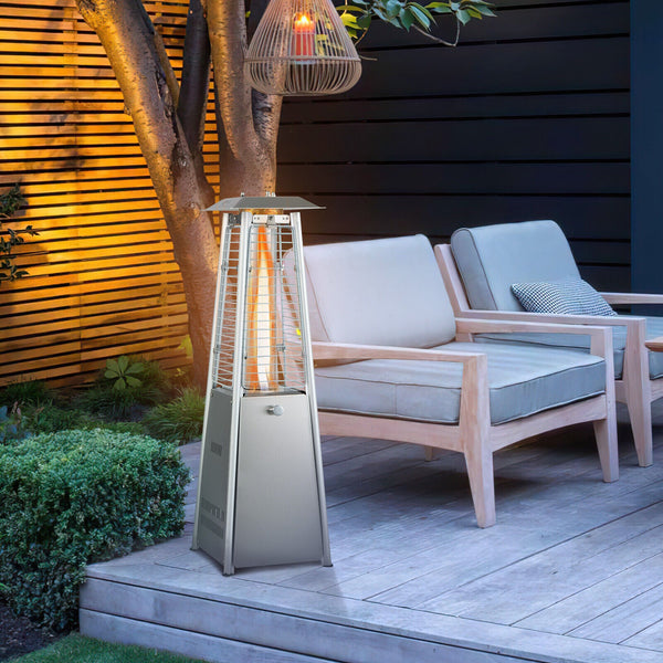 10000 BTU Portable Stainless Steel Tabletop Patio Heater with Glass Tube, photo 2 of 8