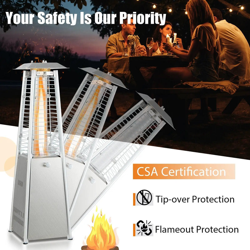 10000 BTU Portable Stainless Steel Tabletop Patio Heater with Glass Tube by DirectDeals