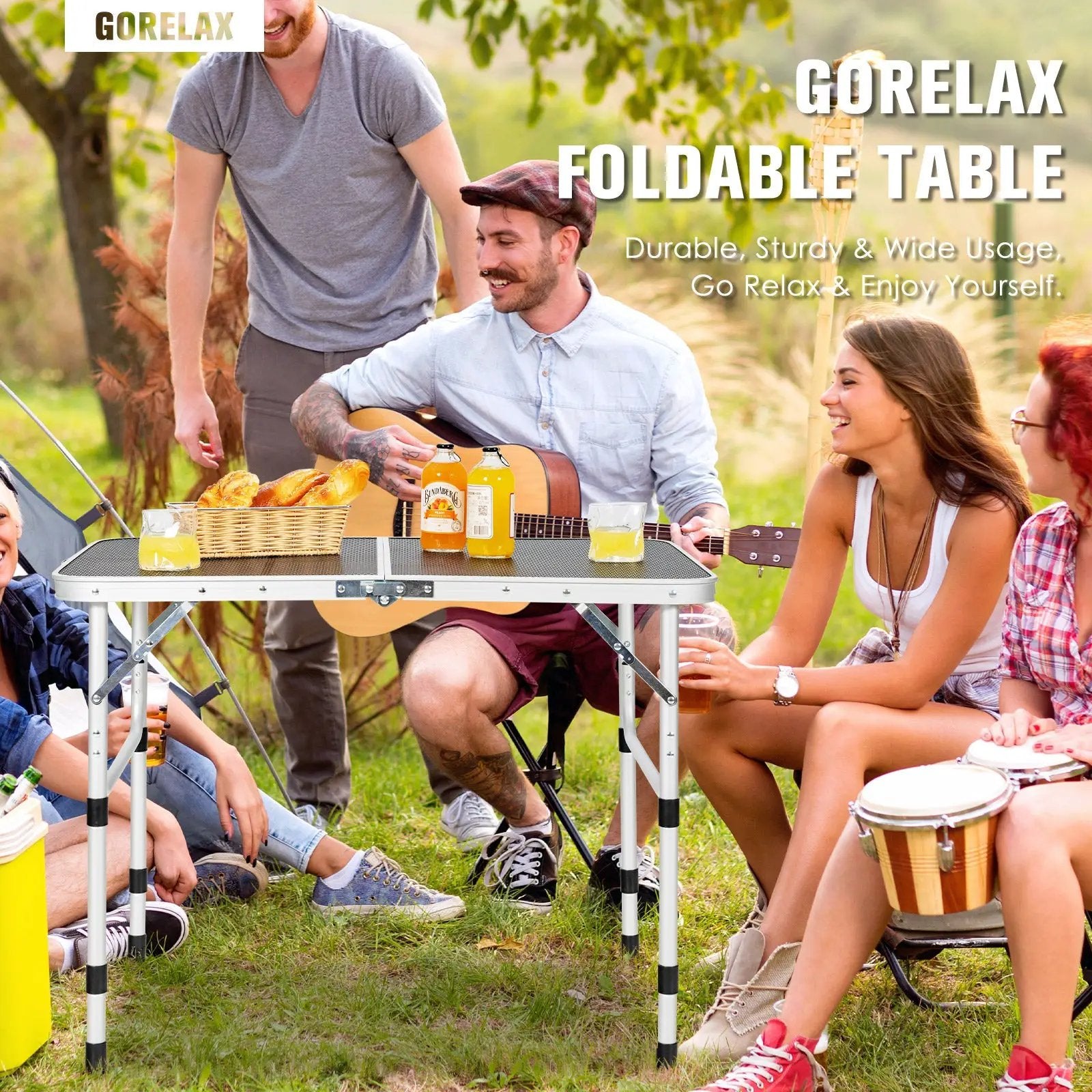 Aluminum Grill Table with Iron Mesh Top-Silver by DirectDeals