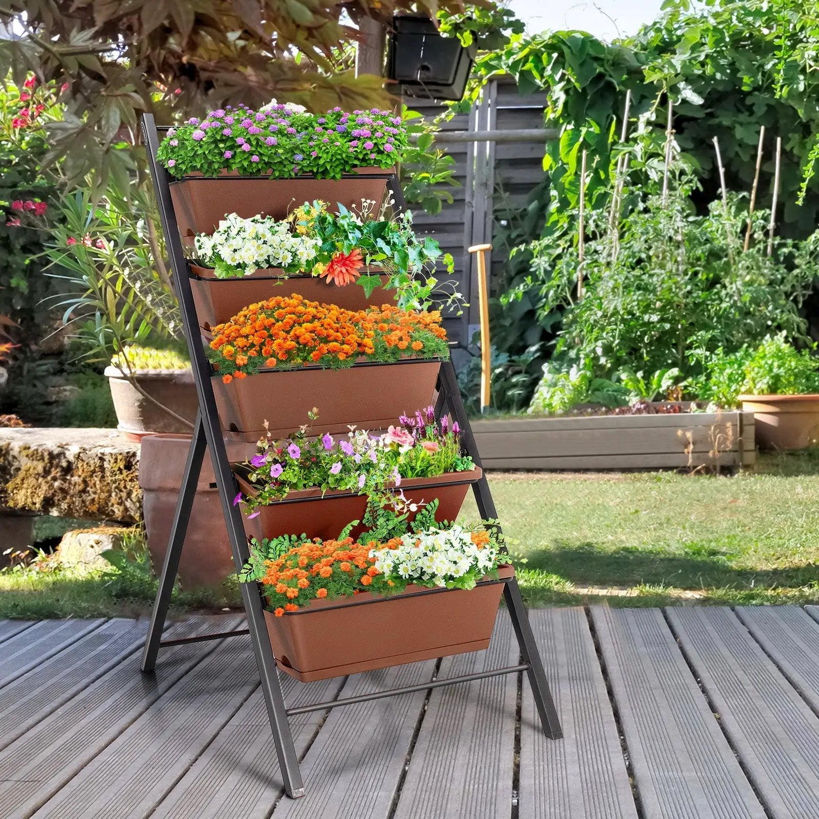 5-tier Vertical Garden Planter Box Elevated Raised Bed with 5 Container by DirectDeals