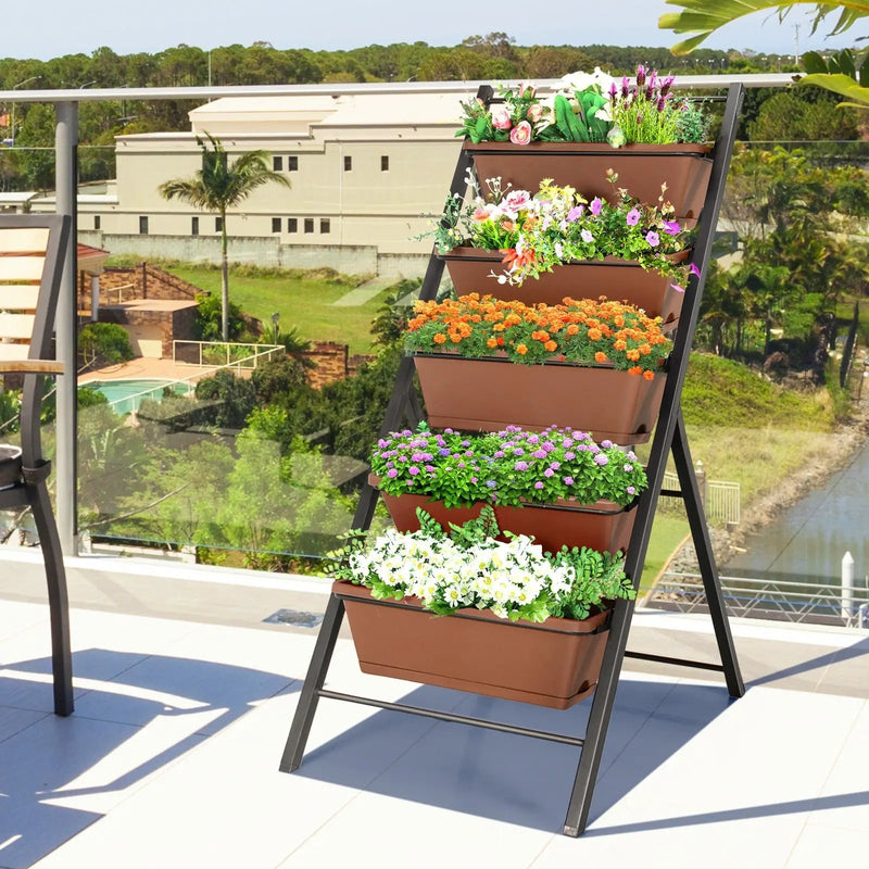 5-tier Vertical Garden Planter Box Elevated Raised Bed with 5 Container by DirectDeals