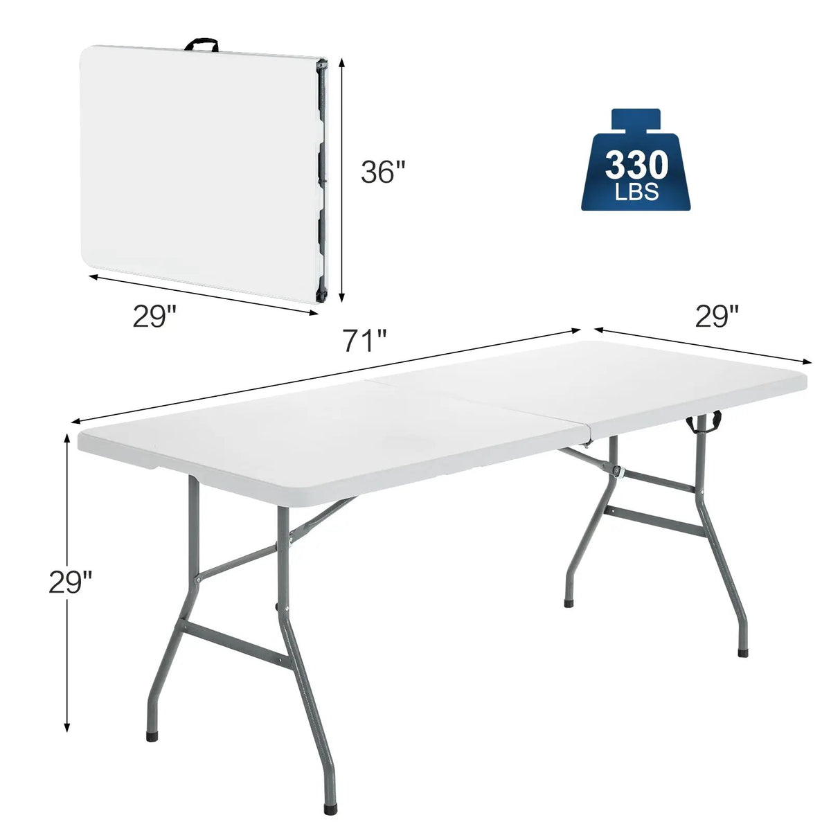 Portable Folding Camping Table with Carrying Handle by DirectDeals