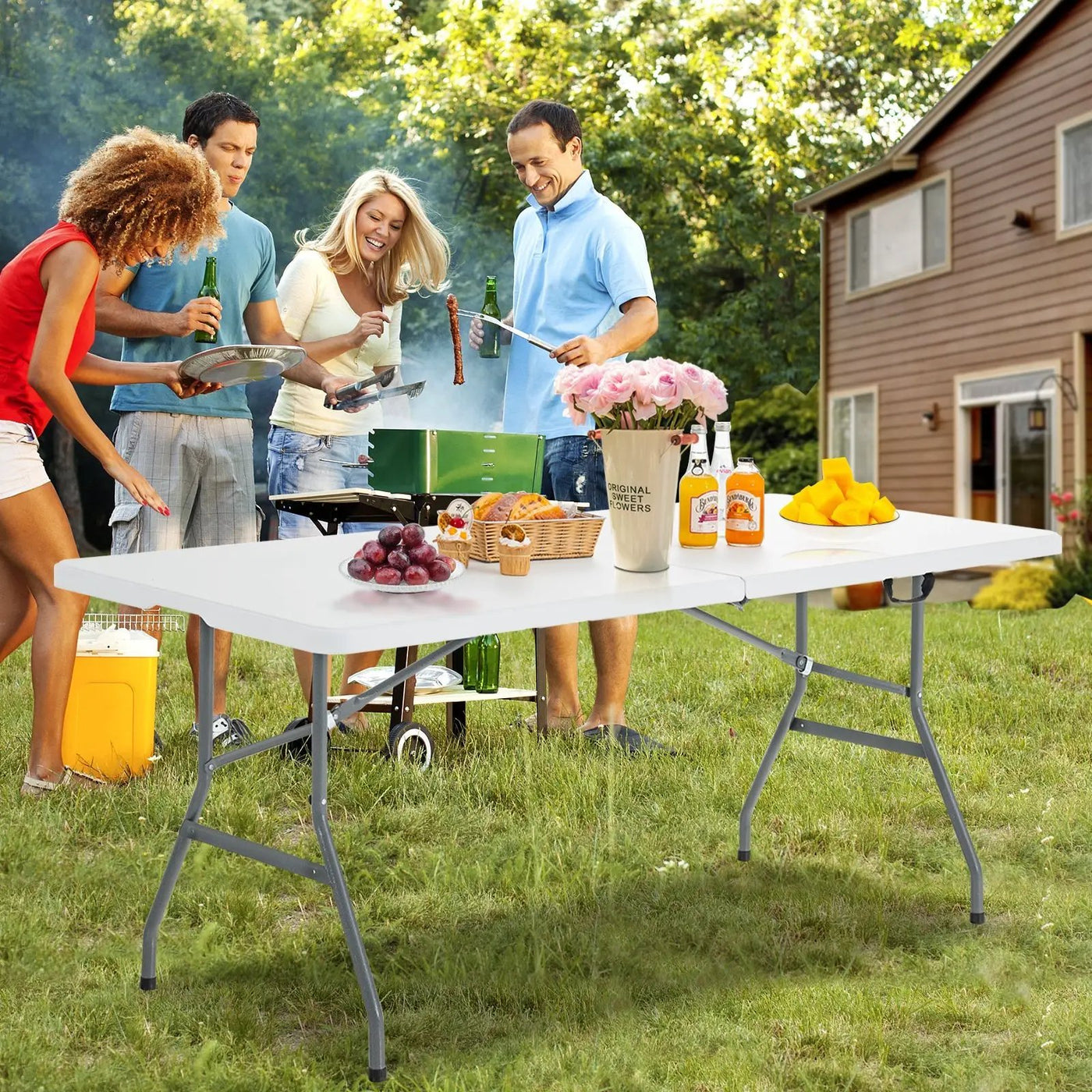 Portable Folding Camping Table with Carrying Handle by DirectDeals