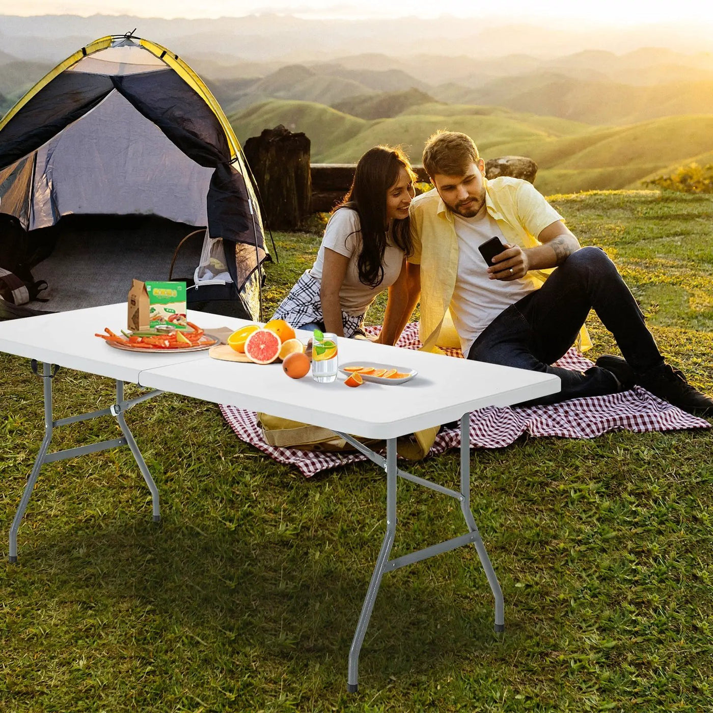 Portable Folding Camping Table with Carrying Handle by DirectDeals