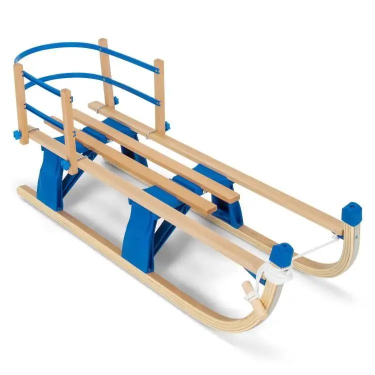 Folding Snowsled Portable Steering Slider with Pulling Ropes and Metal Rails by DirectDeals