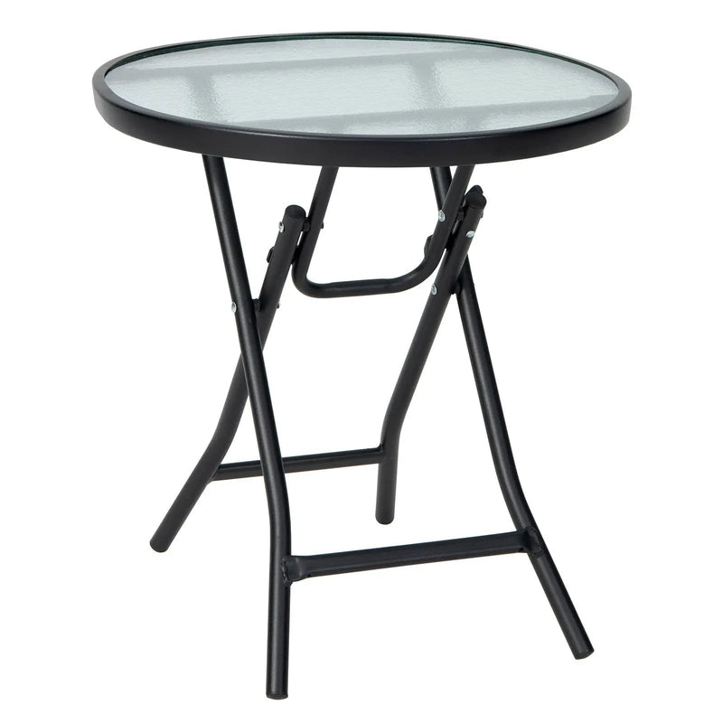 Patio Side Table with Tempered Glass Tabletop by DirectDeals