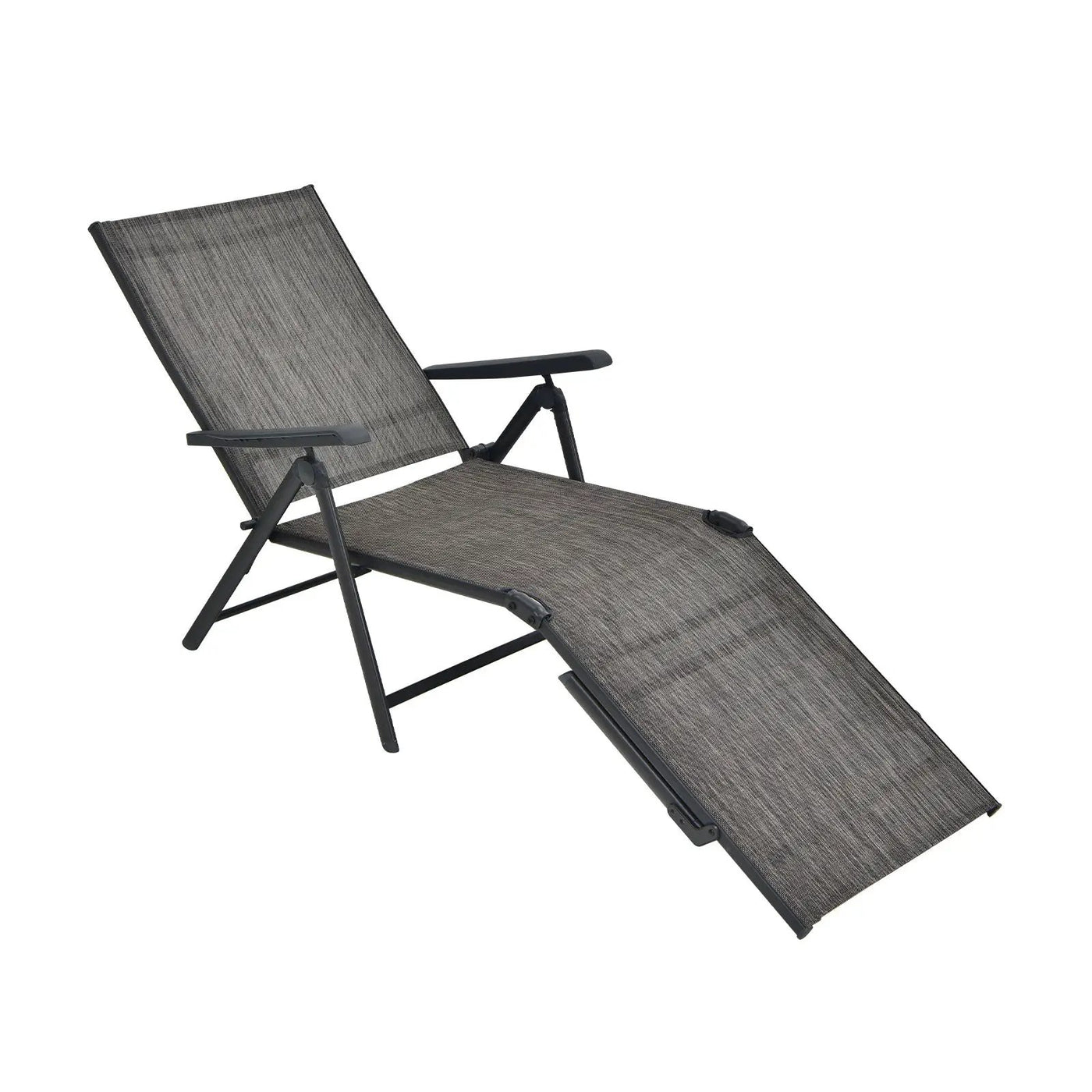 Patio Foldable Chaise Lounge Chair with Backrest and Footrest by DirectDeals