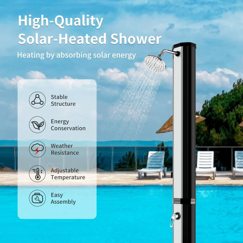 7.2 Feet 9.3 Gallon Solar Heated Shower with Adjustable Head and Foot Tap by DirectDeals
