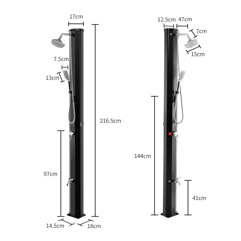 7.2 Feet 9.3 Gallon Solar Heated Shower with Hand and Foot Tap by DirectDeals