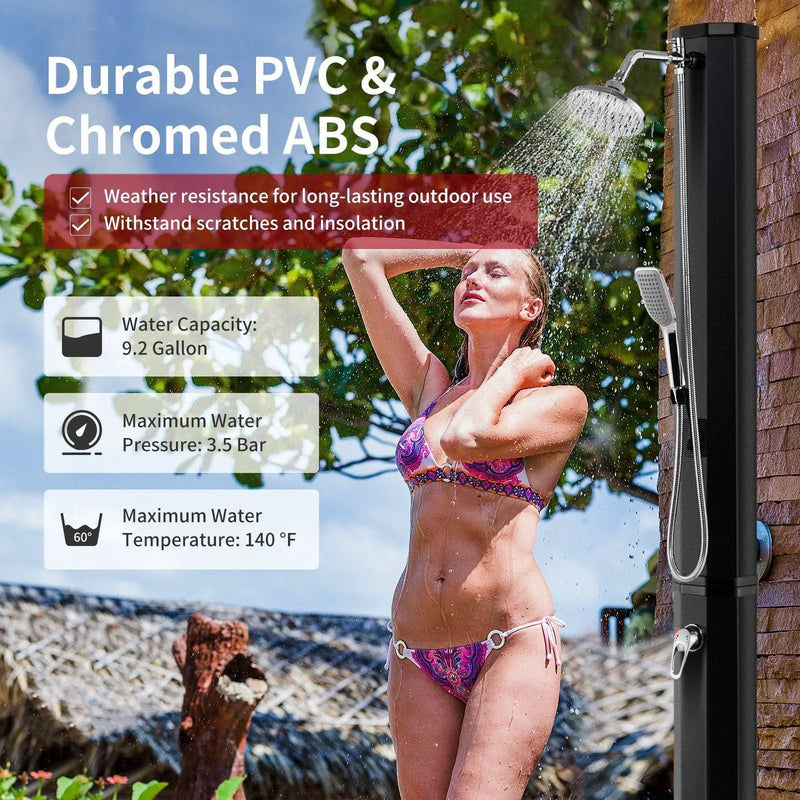 7.2 Feet 9.3 Gallon Solar Heated Shower with Hand and Foot Tap by DirectDeals