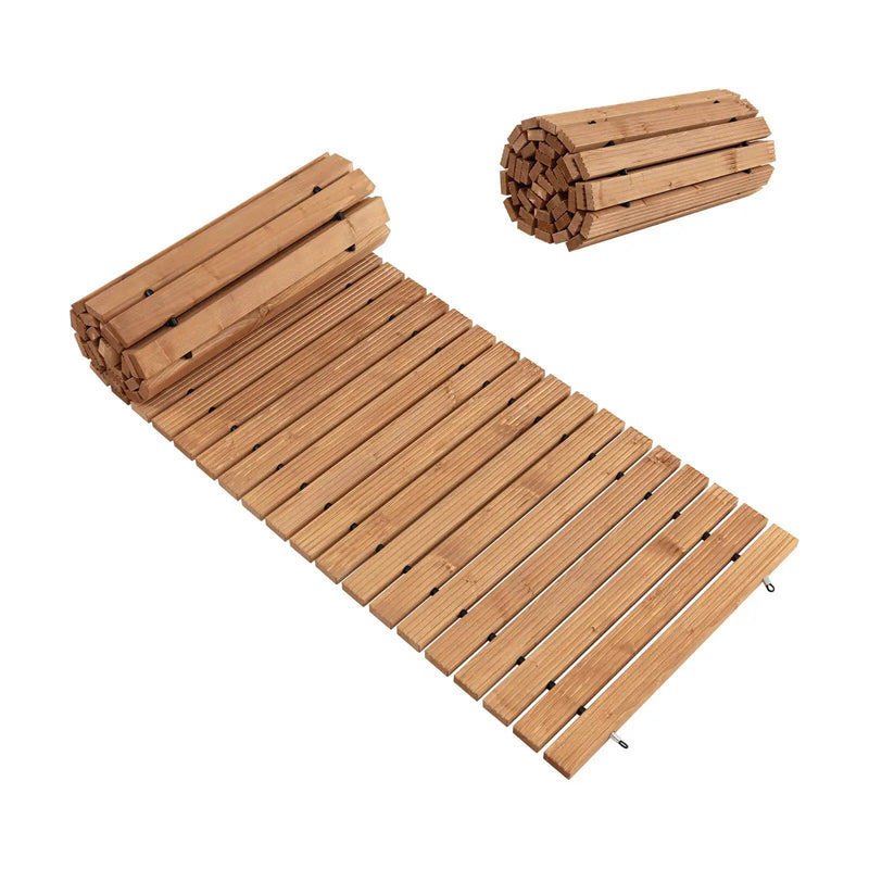 8 Feet Roll-out Weather-Resistant Patio Hardwood Pathway-22 Inch by DirectDeals