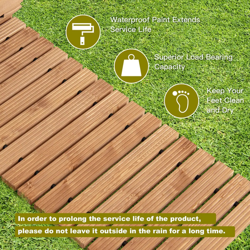 8 Feet Roll-out Weather-Resistant Patio Hardwood Pathway-22 Inch by DirectDeals