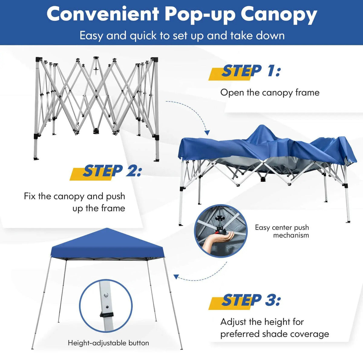 10 x 10 Feet Outdoor Instant Pop-up Canopy with Carrying Bag by DirectDeals