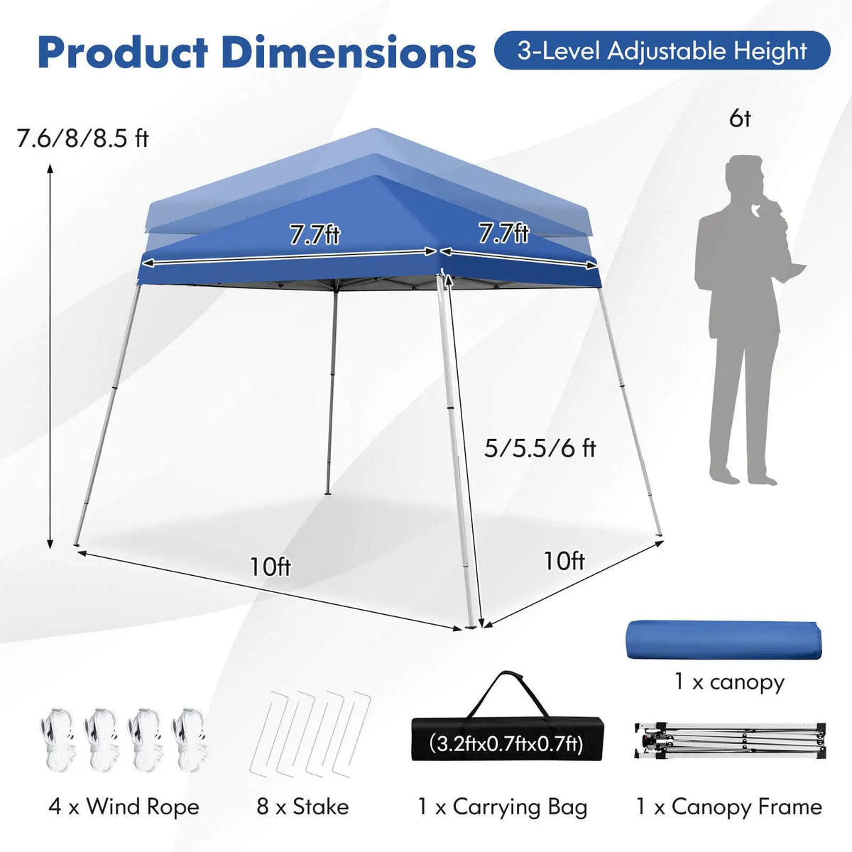 10 x 10 Feet Outdoor Instant Pop-up Canopy with Carrying Bag by DirectDeals