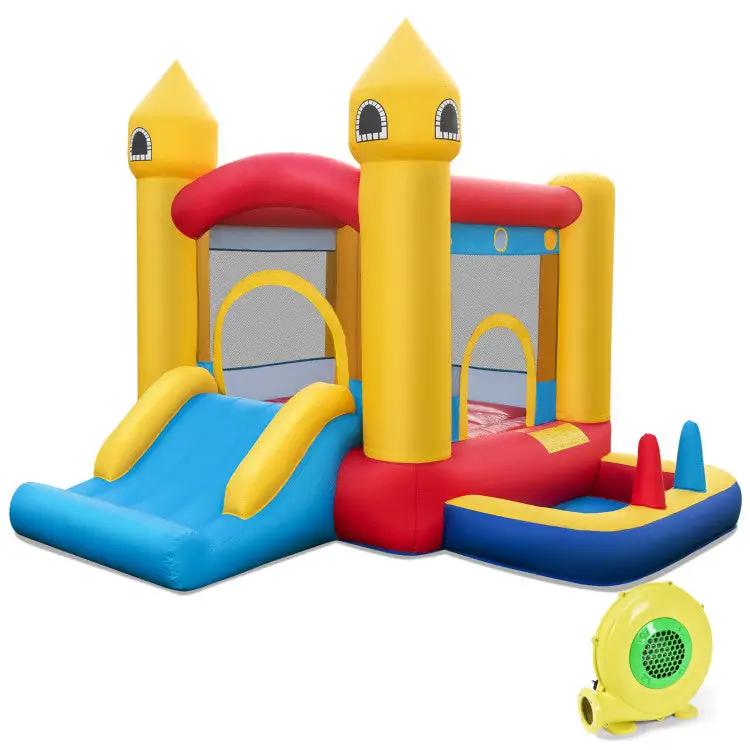 Inflatable Bounce House with 480W Blower and Ocean Balls for Yard by DirectDeals