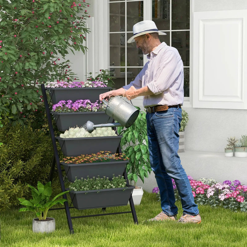 5-Tier Vertical Raised Garden Bed with Wheels and Container Boxes by DirectDeals